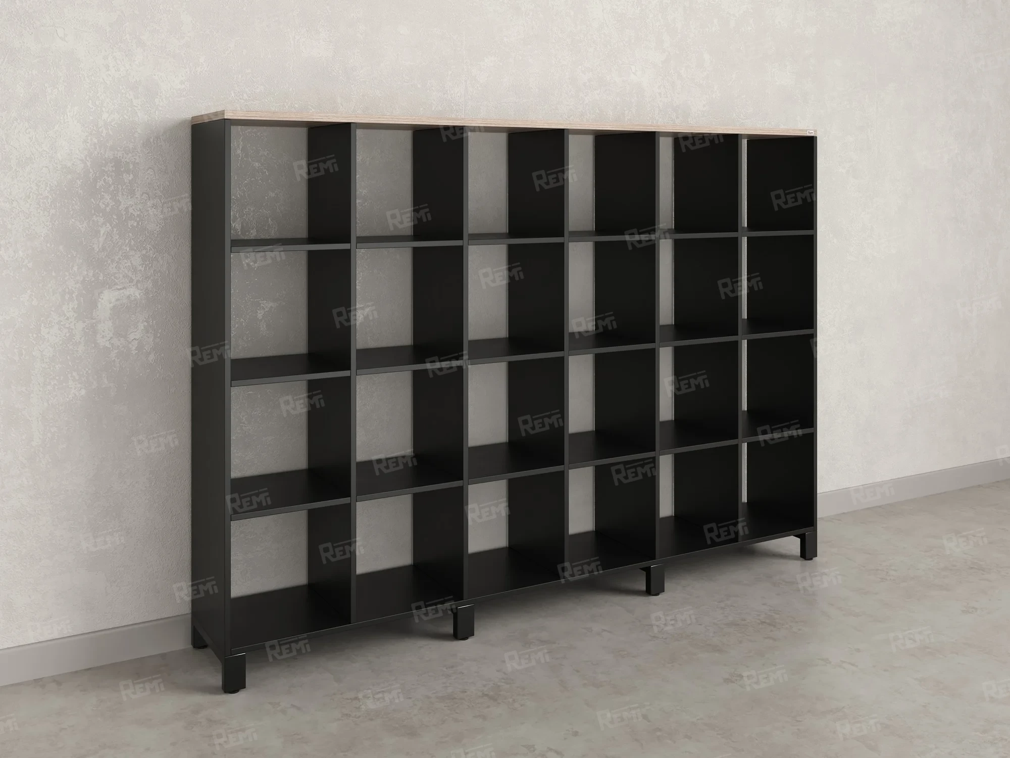 Стеллаж, 24 ячейки 2250х370х1620 RM141-225x37 Дуб Маувелла/Черный