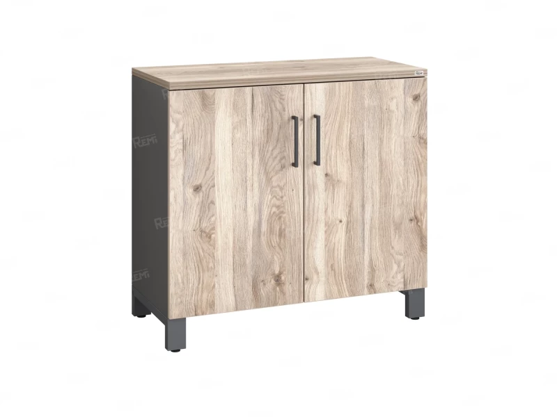Шкаф низкий распашной, 2 уровня 900x420x850 RM147-90x42 Дуб Маувелла/Серый
