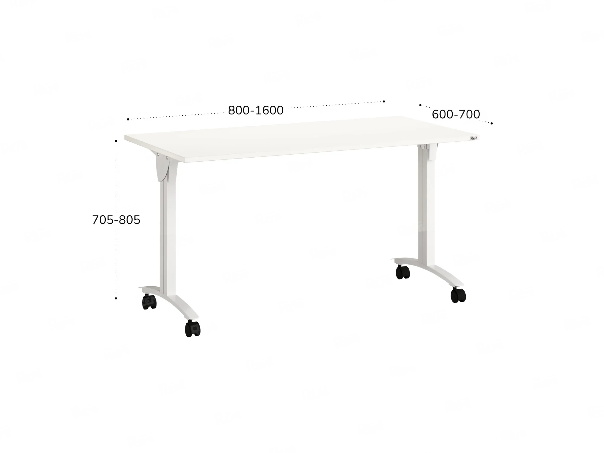 Стол складной, мобильный 1200x600x750 RM011-12x6 Белый/Белый