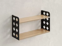 Полка настенная 900x300x500 RM192-90x30 Вяз Швейцарский светлый/Черный