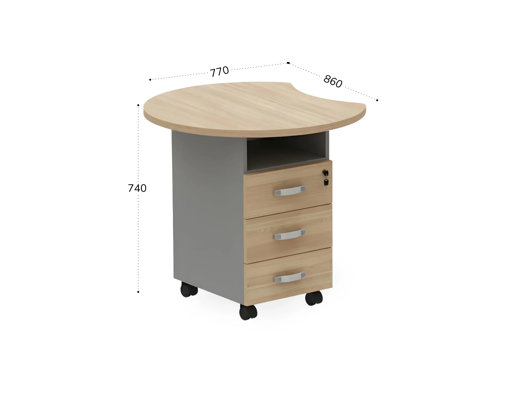 BRL RB088-77х86L Тумба приставная левая 770х860х740 Акация/Серый вулканический