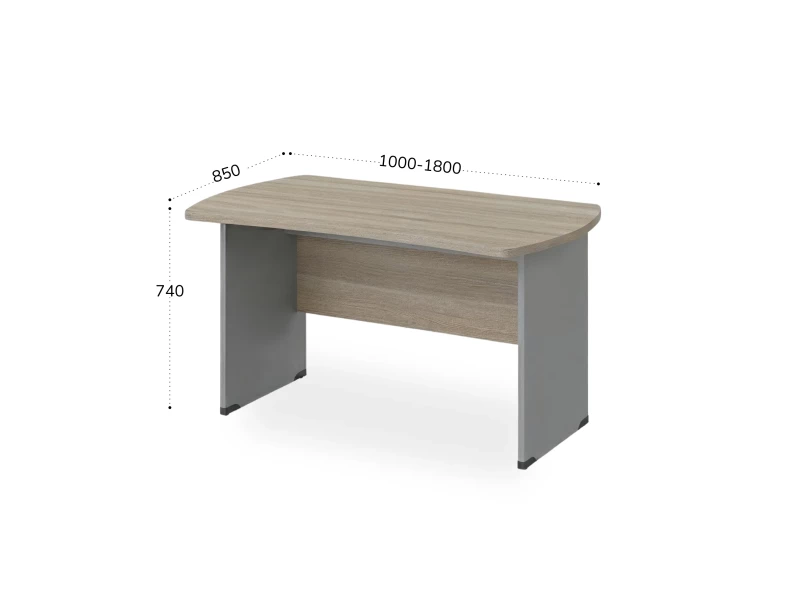 BRL RB003-140х85 Стол симметричный 1400х850х740 Шорвуд/Серый вулкан-кий
