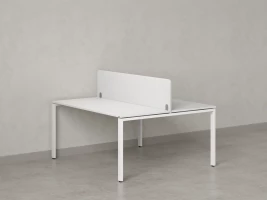 Бенч-система, 2 рабочих места, с одним тканевым экраном 1000x1200x750 RM165-1-10x12 Белый/Белый