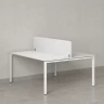 Бенч-система, 2 рабочих места, с одним тканевым экраном 1000x1200x750 RM165-1-10x12 Белый/Белый