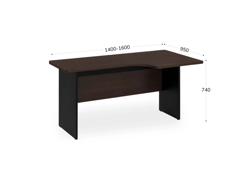 BRL RB085-160х95R Угловое рабочее место правое 1600х950х740 Венге/Черный