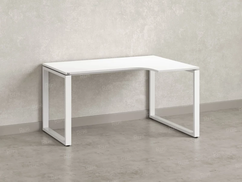 Стол угловой, О-опора, правый 1800x600/900x750, RM054-18x6-9 Белый/Белый
