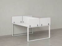 Бенч-система, 2 рабочих места, 5 тканевых экранов 1200x1600x750 RM169-3-12x16 Белый/Белый