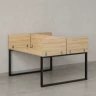 Бенч-система, 2 рабочих места, 5 ЛДСП экранов 1200x1200x750 RM169-4-12x12 Вяз Швейцарский светлый/Черный