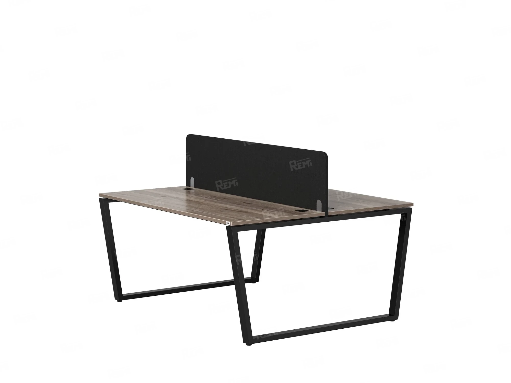 Бенч-система, 2 рабочих места, с одним тканевым экраном 1000x1400x750 RM172-1-10x14 Дуб Маувелла/Черный