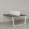 Бенч-система, 2 рабочих места, с одним тканевым экраном 1400x1600x750 RM172-1-14x16 Дуб Апрельский шоколад/Белый