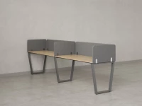 Бенч-система в 1 ряд, 2 рабочих места 5 тканевых экранов 2000x800x750 RM174-1-20x8 Вяз Швейцарский светлый/Серый