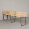 Бенч-система в 1 ряд, 2 рабочих места 5 ЛДСП экранов 2700x700x750 RM174-2-27x7 Вяз Швейцарский светлый/Серый