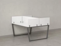 Бенч-система, 2 рабочих места, 5 ЛДСП экранов 1600x1400x750 RM172-4-16x14 Белый/Серый