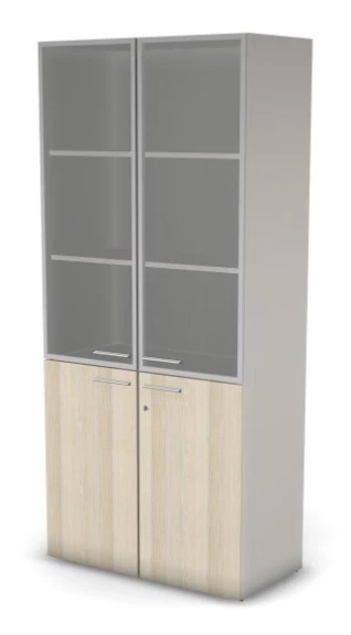 Шкаф, комби RAC076 прозрачное стекло, с замком 89,8x44,8x198,2см Сосна Аланд/Серый камень, Серия Аккорд / Accord. Серия Аккорд / Accord. Серия Аккорд / Accord