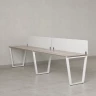 Бенч-система в 1 ряд, 2 рабочих места 2 тканевых экранов 2400x800x750 RM174-3-24x8 Дуб Маувелла/Белый