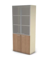 Шкаф комби, RAC074 прозрачное стекло 89,8x44,8x198,2см Акация Шеффилд/Кашемир, Серия Аккорд / Accord. Серия Аккорд / Accord. Серия Аккорд / Accord