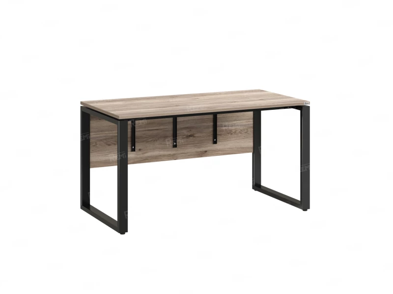 Стол прямой, О-опоры, экран ЛДСП,парящая стол-ца 1200x600x750 RM008-12x6 Дуб Маувелла/Черный