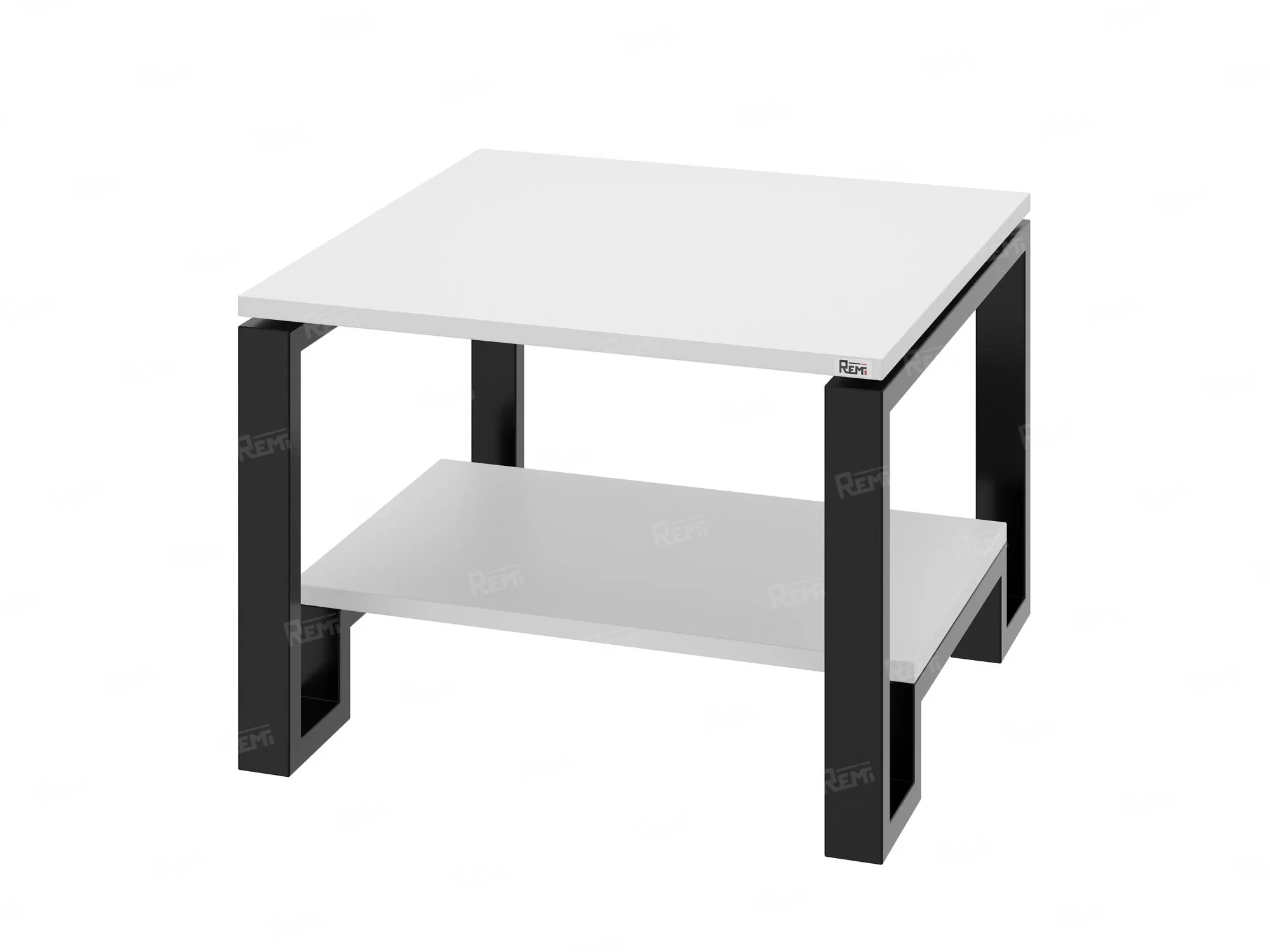 Журнальный стол с полкой 1000x800x550 RM181-10x8 Белый/Черный