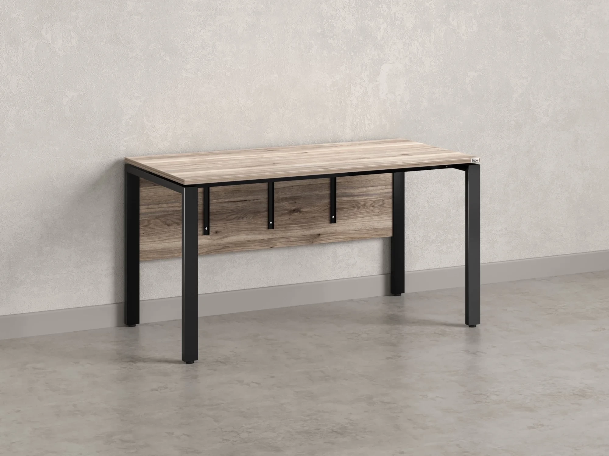 Стол прямой, П-опоры, экран ЛДСП,парящая стол-ца 1000x800x750 RM007-10x8 Дуб Маувелла/Черный