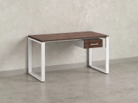 Стол прямой с подвесной тумбой, О-опора 2000x700x750 RM036-20x7 Дуб Апрельский шоколад/Белый