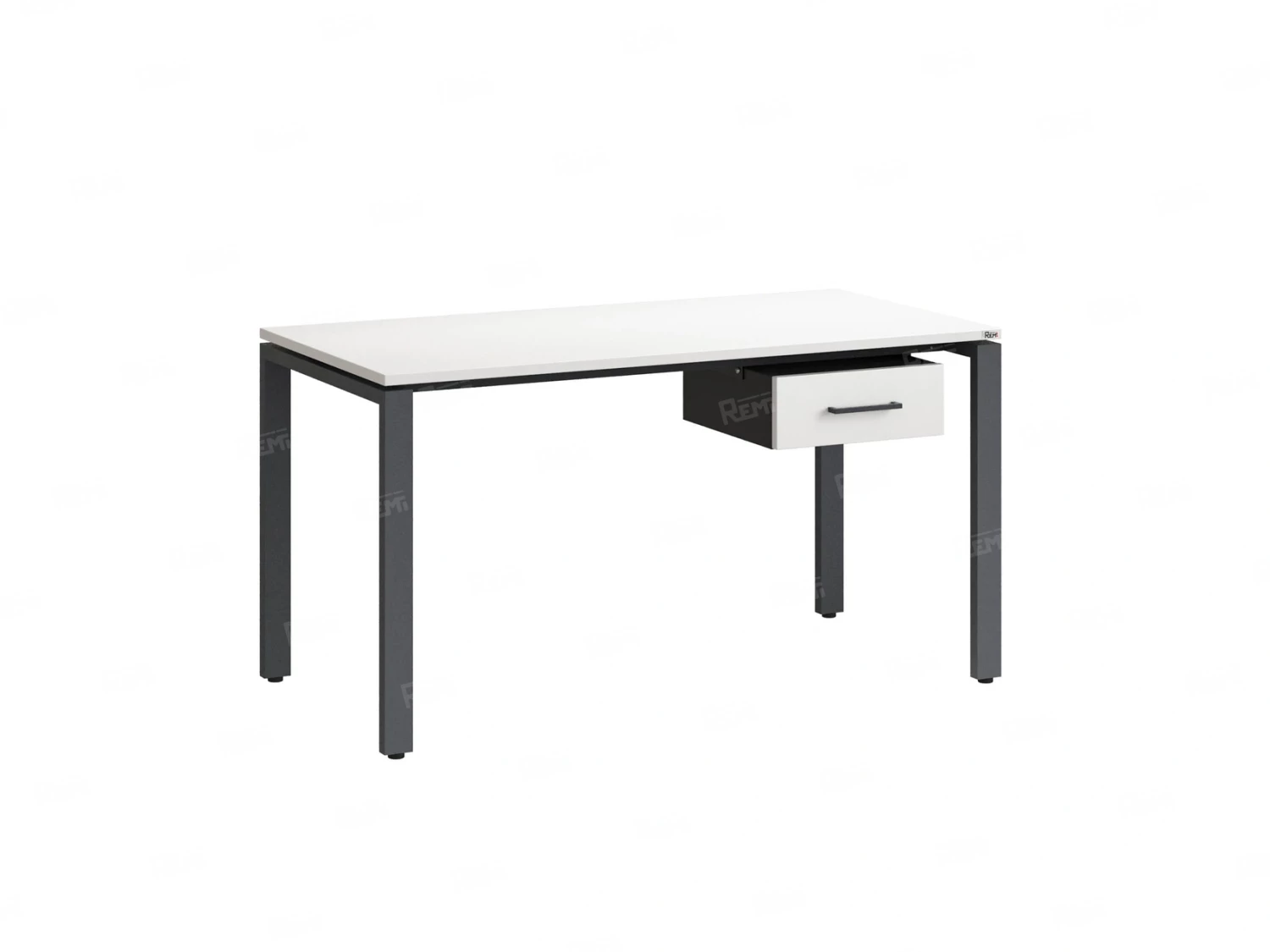 Стол прямой с подвесной тумбой, П-опора 2000x800x750 RM038-20x8 Белый/Серый