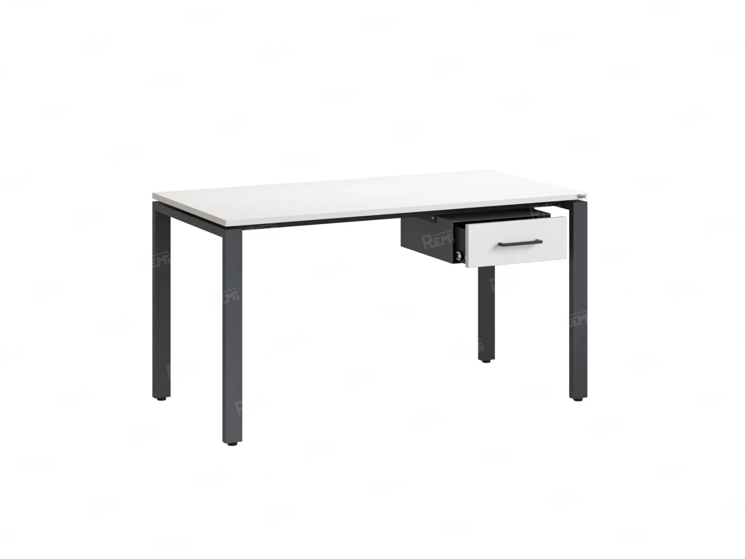 Стол прямой с подвесной тумбой, П-опора 2000x800x750 RM038-20x8 Белый/Серый