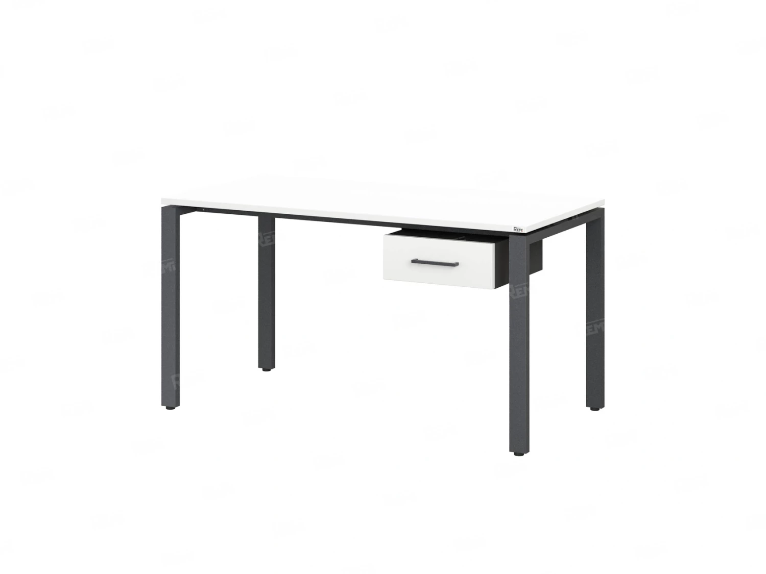 Стол прямой с подвесной тумбой, П-опора 2000x800x750 RM038-20x8 Белый/Серый