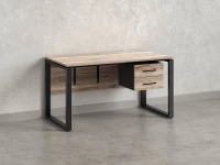 Стол прямой, подвесная тумба, ЛДСП экран, О-опора 1600x800x750 RM033-16x8 Дуб Маувелла/Черный