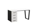 Стол прямой, с тумбой на U-образных опоре, левый 1800x700x750 RM100-18x7 Белый/Черный