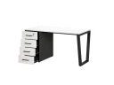 Стол прямой, с тумбой на U-образных опоре, левый 1800x700x750 RM100-18x7 Белый/Черный