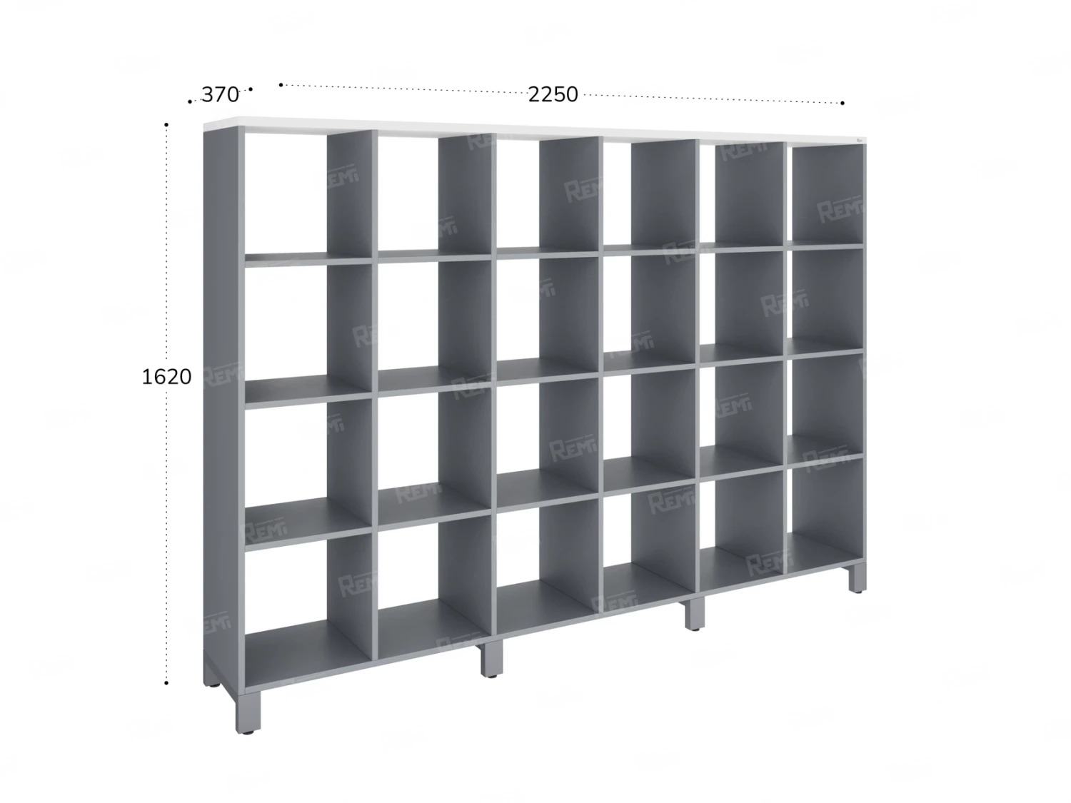 Стеллаж, 24 ячейки 2250х370х1620 RM141-225x37 Серый/Серый