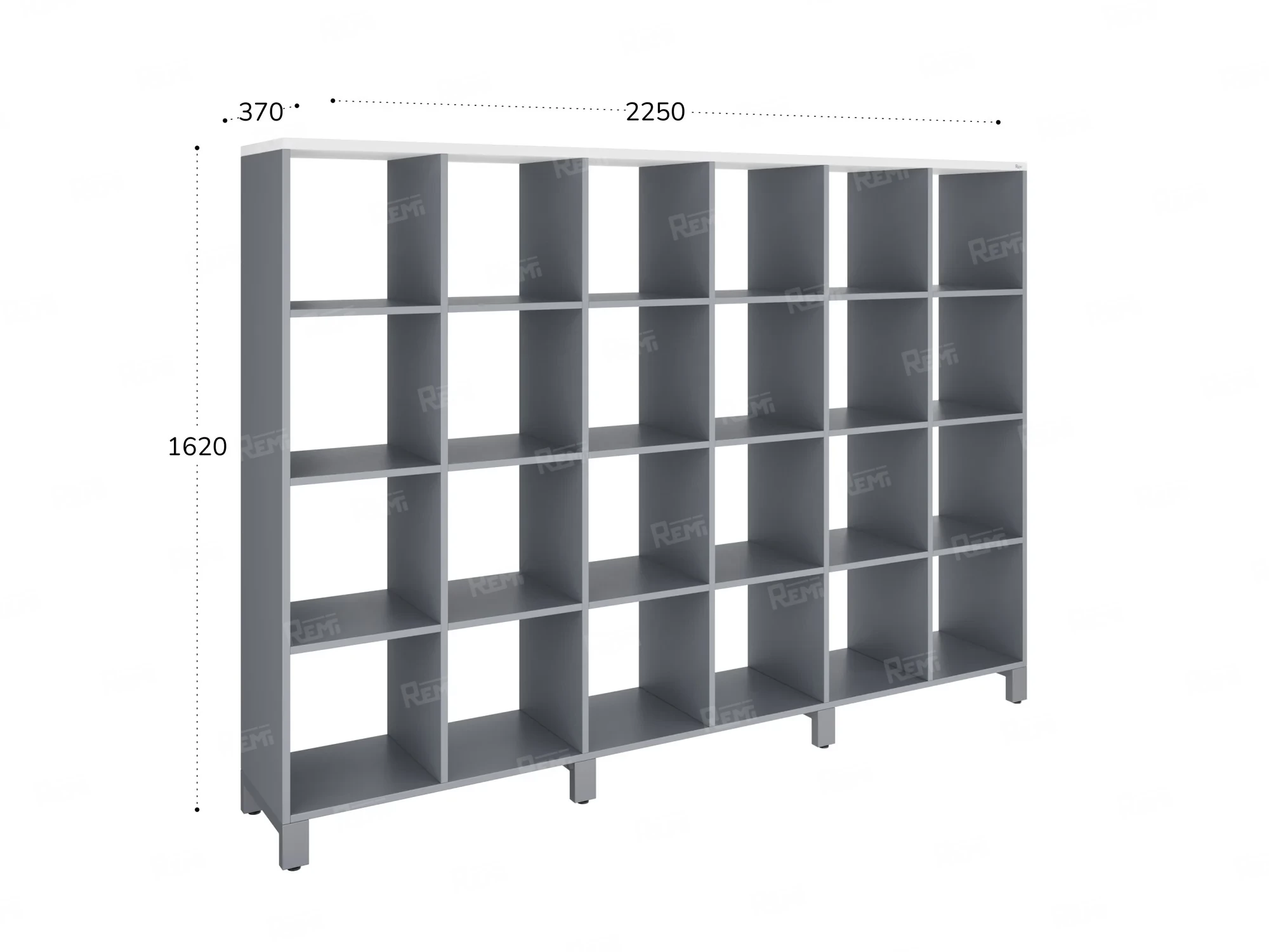 Стеллаж, 24 ячейки 2250х370х1620 RM141-225x37 Серый/Серый