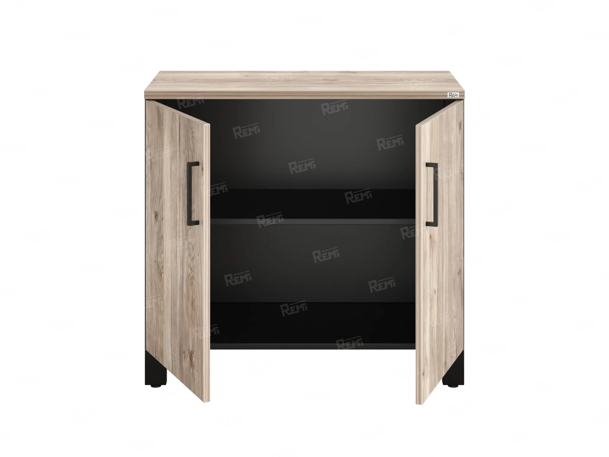 Шкаф низкий распашной, 2 уровня 900x420x850 RM147-90x42 Дуб Маувелла/Черный