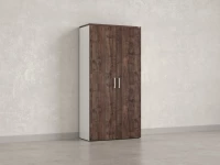 Шкаф распашной, регулируемые опоры, 5 уровней 900x420x1800 RM153-90x41 Дуб Апрельский шоколад/Белый