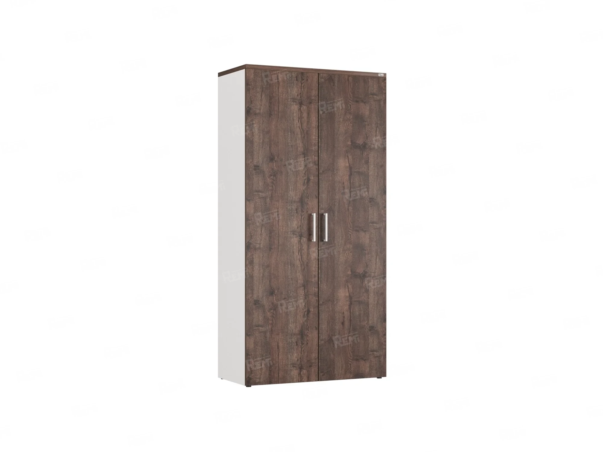 Шкаф распашной, регулируемые опоры, 5 уровней 900x420x1800 RM153-90x41 Дуб Апрельский шоколад/Белый