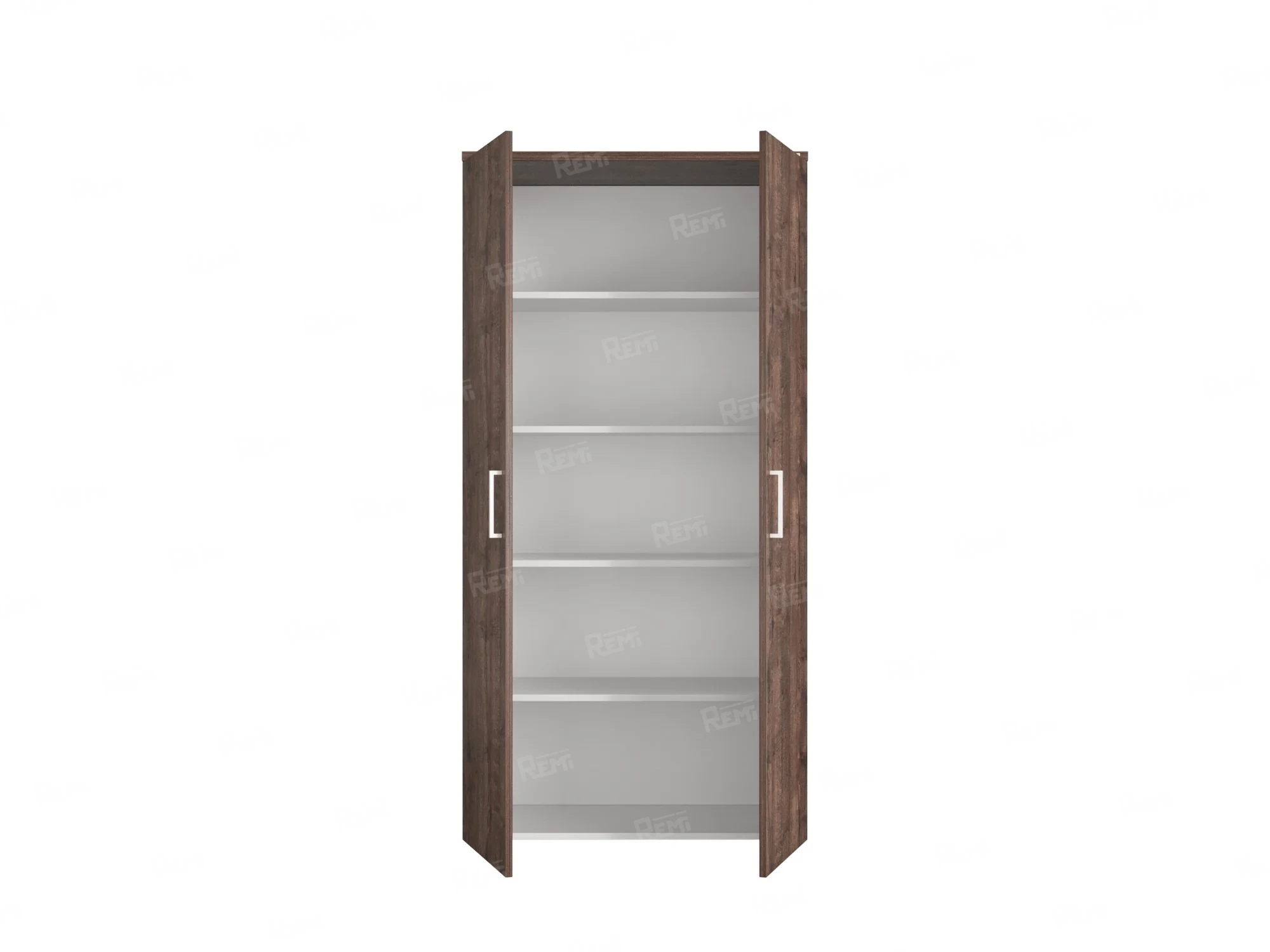 Шкаф распашной, регулируемые опоры, 5 уровней 900x420x1800 RM153-90x41 Дуб Апрельский шоколад/Белый