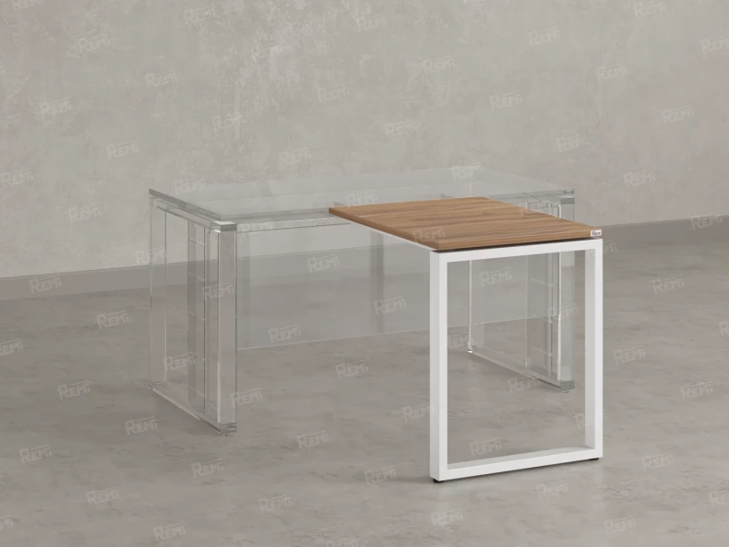 Брифинг прямой, с парящей столешнецей, на О-образном каркасе 1300x700x750 RM072-13x7 Юстус/Белый