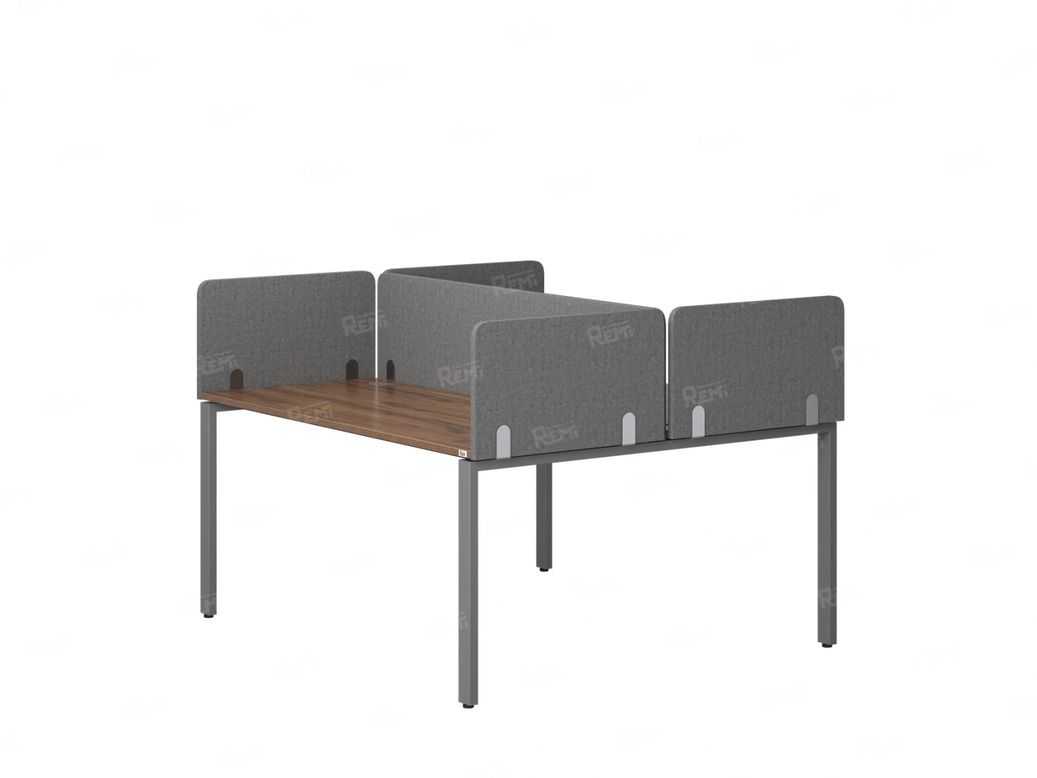 Бенч-система, 2 рабочих места, на П-образных опорах, 5 тканевых экрана 1400x1600x750 RM165-3-14x16 Дуб Юстус/Серый