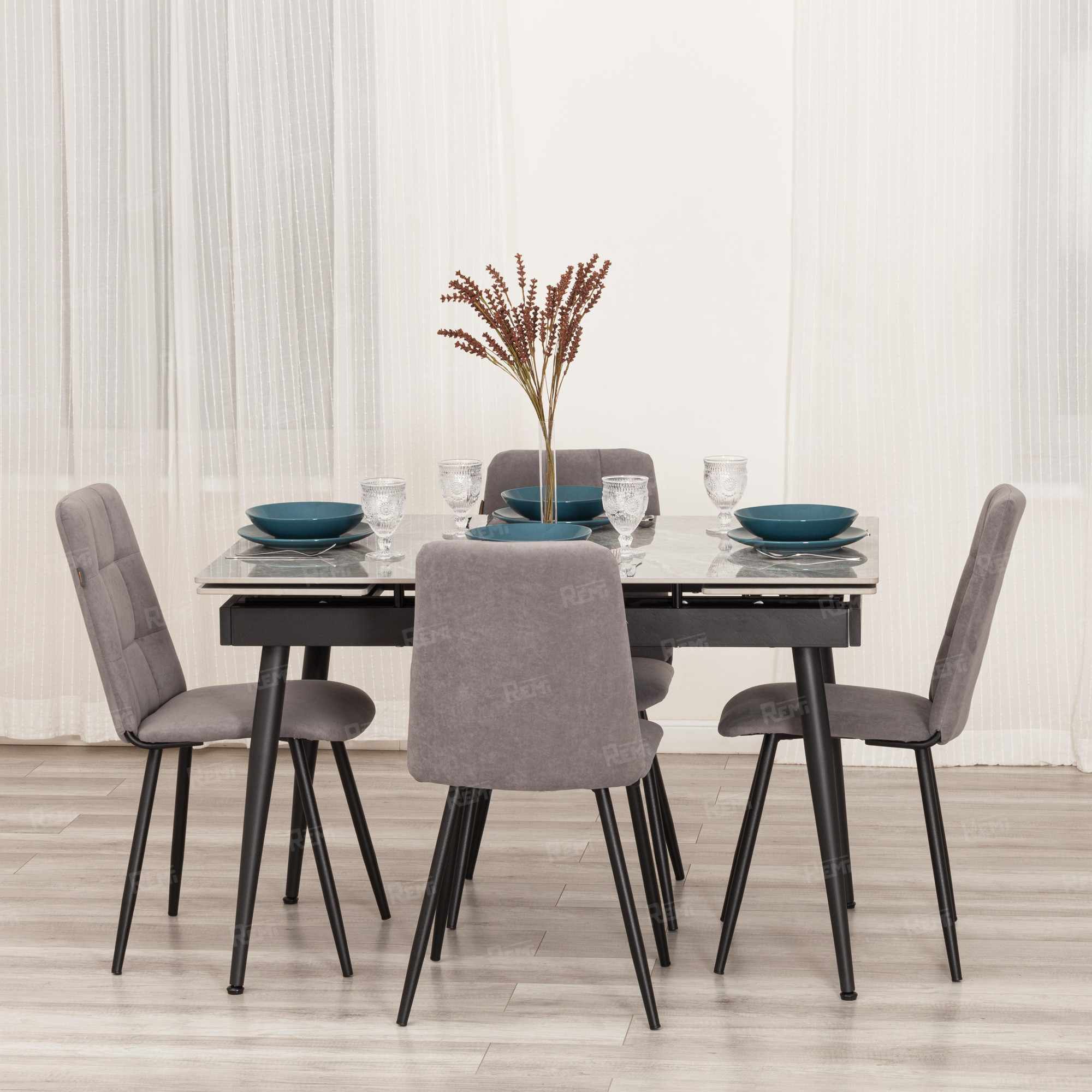 Стул обеденный Asti Серый/Серый, Флок (арт. 24807)