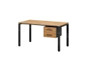 Стол прямой с подвесной тумбой 2 ящика, П-опора 1800x700x750 RM039-18x7 Дуб Юстус/Черный