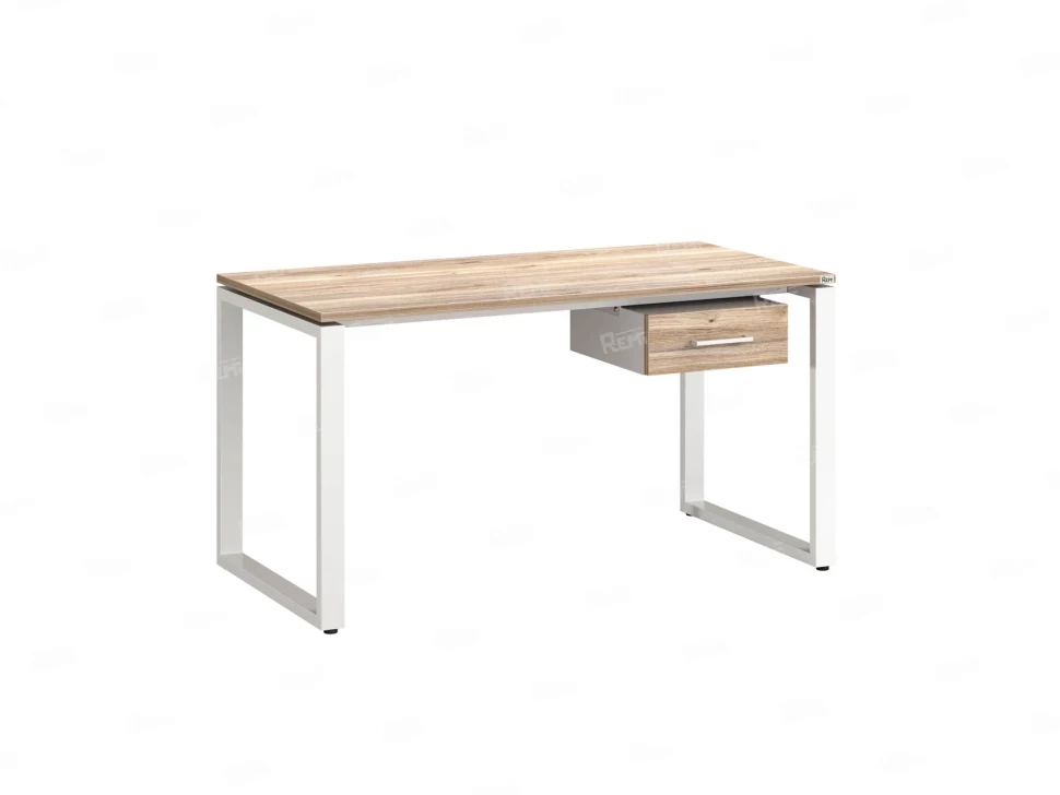 Стол прямой с подвесной тумбой, О-опора 1800x800x750 RM036-18x8 Дуб Маувелла/Белый