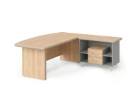 BRL RB070-160x200R Стол рук-ля угловой R с тумбой 2 ящика 1600х2000х760 Акация/Серый вулканический