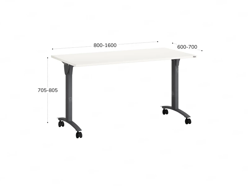 Стол складной, мобильный 1200x600x750 RM011-12x6 Белый/Серый