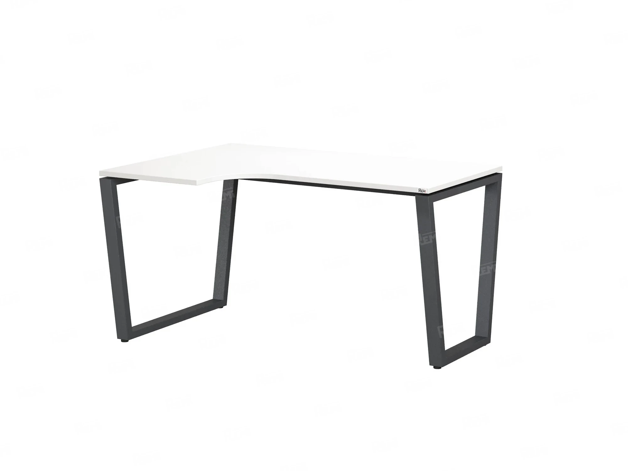 Стол угловой, U-опора, левый 1600x600/900x750, RM051-16x6-9 Белый/Серый