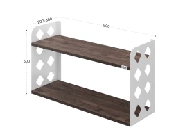 Полка настенная 900x300x500 RM192-90x30 Дуб Апрельский шоколад/Белый