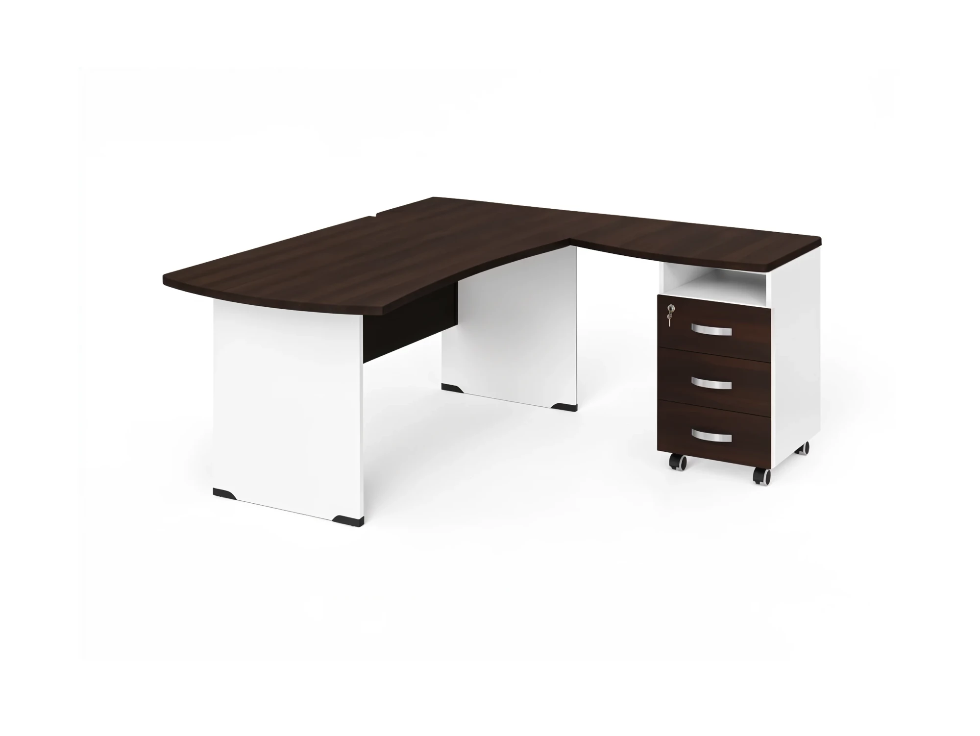 BRL RB005-220х160R Угловое рабочее место правое 2200х1600х740 Венге/Белый