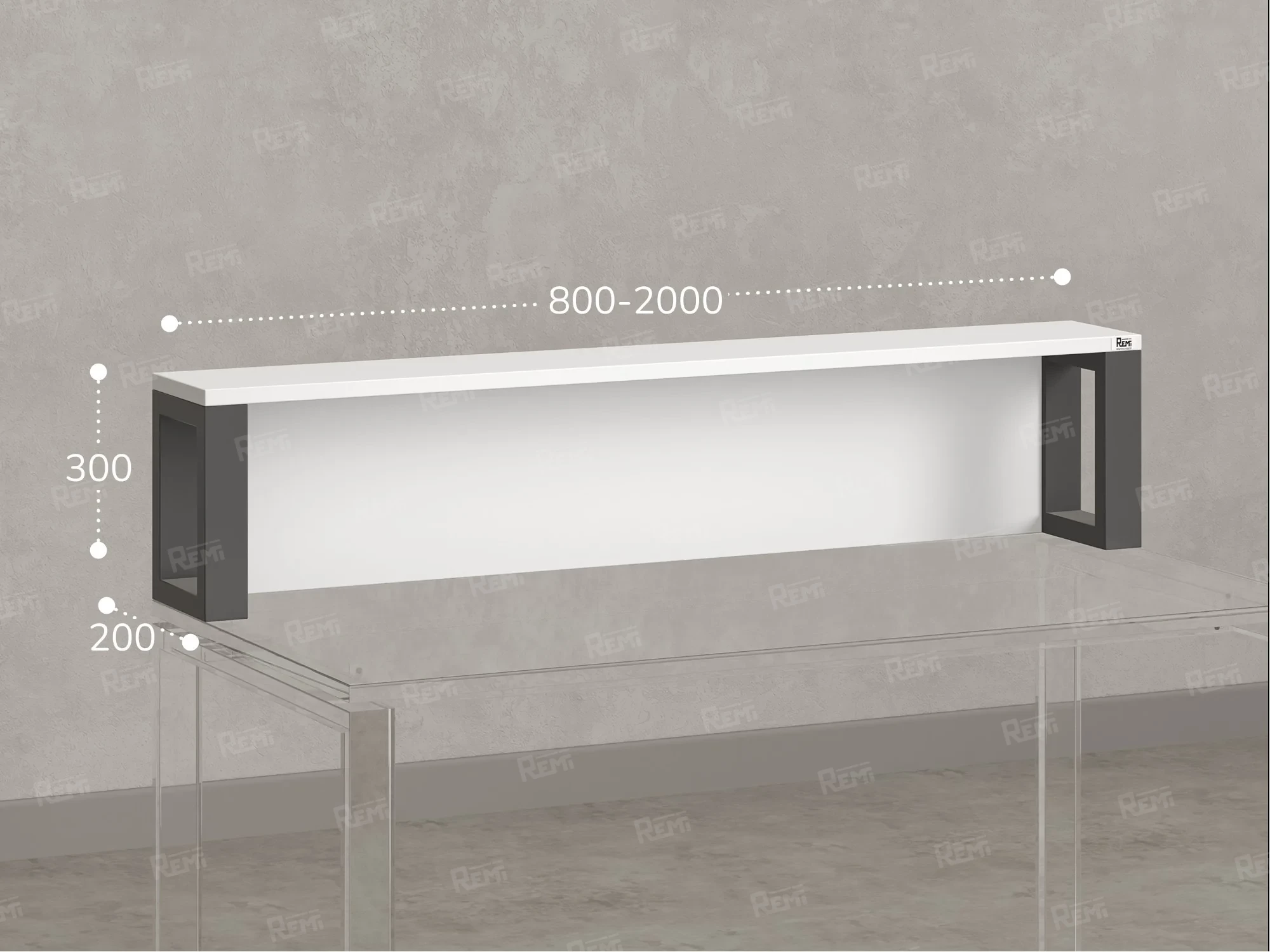 Надстройка для стола 800x200x300 RM208-80x40 Белый/Серый