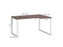 Стол угловой, О-опора, правый 1400x700/900x750, RM054-14x7-9 Дуб Апрельский шоколад/Белый
