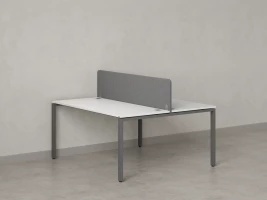 Бенч-система, 2 рабочих места, с одним тканевым экраном 1000x1200x750 RM165-1-10x12 Белый/Серый
