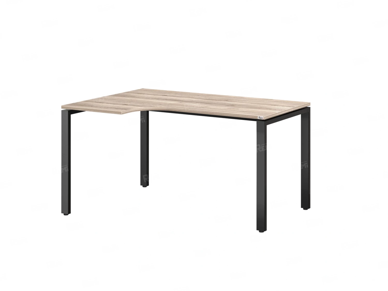 Стол угловой, П-опора, левый 1400x800/1000x750, RM053-14x8-10 Дуб Маувелла/Черный